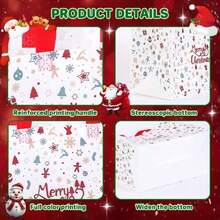 1/6/12pcs Tas Kado Natal (Dengan Pegangan) | Tas Kado Pesta Ekstra Besar - Dapat Digunakan Kembali, Dicetak Dengan Motif Natal, Santa Claus, dan Manusia Salju - Sempurna Untuk Belanja Liburan dan Pesta Natal - A - View 8