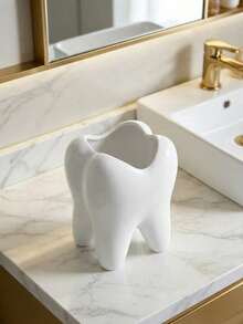 1/2pcs Toothbrush Holder With Teeth, Cute Bathroom Toothbrush Storage Cup, Suitable For Manual Toothbrush And Toothpaste, Small Dental Care Supplies, Home Bathroom Storage Organizer, Bathroom Accessories, Christmas Gift, Toothbrush Storage Rack - Multicolor - View 7