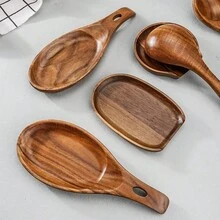 1pc Rosewood Spoon Holder, Cooking Utensil Storage Rack, Heat-Resistant Wooden Kitchen Tool Organizer, Suitable For Stove Top, Spoon, Spatula, Brush, Scraper And Other Kitchen Utensils - Brown - View 12