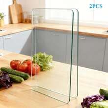 2pcs/Set Tempered Glass Cutting Boards, Durable Heat-Resistant Glass Chopping Boards With Non-Slip Base, Stylish Transparent Design, Suitable For Holiday Parties, Daily Cooking, Baking And Food Preparation, For Cutting Vegetables, Fruits, Cooked Foods - View 10