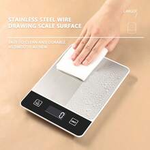 [Hot Selling Product] High-Precision Kitchen Scale With LED Display, Brushed Stainless Steel Weighing Panel, Anti-Slip Feet, Suitable For Pour-Over Coffee, LCD Display, Maximum Weighing Capacity 10 Kg, Batteries Not Included. - Multicolor - View 2