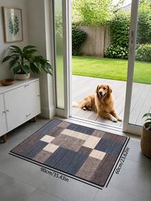 1pc Geometric Modern Living Room Area Rug, Black White Grey Printed Polyester Fiber Rectangular Easy Care Washable Home Rug, Suitable For Living Room, Hallway, Bedside, Sitting Room, Bedroom, Office, Kitchen, Farmhouse Home Decor - Multicolor - View 31