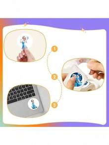 Disney 500 buah Stiker Gulung Kartun Frozen Elsa, Stiker Putri Bulat Perekat Diri, Cocok untuk Suvenir Pesta, Kemasan Hadiah, Label Hadiah, Botol Air, Dekorasi Buku Tempel - MultiWarna - View 3