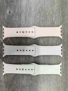3pcs/Set Colorful Soft Silicone Waterproof Sports Watch Bands, Back To School Gift For Men And Women Students - Pink Sand/starlight/smoky Purple - View 3