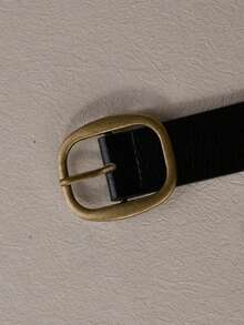 1pc Versatile Minimalist Fashion PU Leather Women's Belt - Black - View 2