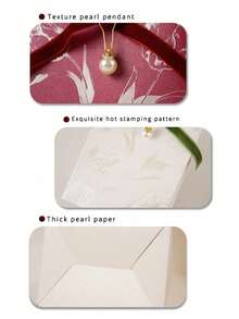 20pcs/40pcs Wedding Forest Velvet Ribbon Small Gift Box, Holiday Party Birthday Floral Small Tote Box + Small Pearl Pendant - Multi-color - View 4