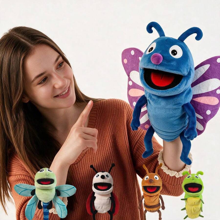 1pc Cute Insect Children's Hand Puppet - Perfect Birthday Gift And Role Play Prop - Multicolor - View 1