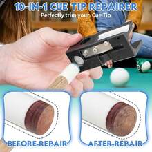 7pcs 11-In-1 Billiard Cue Tip Repair Kit, Multi-Function Billiard Cue Tip Polishing & Trimming Tool, Billiard Cue Tip Replacement Tool & Tip Knife - 1 Set - View 5