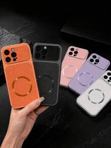 MewTrek Luxury Litchi Texture PU Leather Phone Case, Magnetic Ring Design, Large Camera Cutout, Full Coverage Shockproof Anti-Drop Protective Case Compatible With Iphone, Compatible With Samsung Galaxy Honor, Compatible With Xiaomi Reno MOTO - Orange - View 8