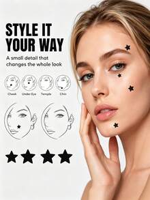 400/200pcs Exquisite Holiday Gifts, Star Stickers, Suitable For Holiday Parties, Carnival Decoration Stickers, Cute Five-Pointed Star Shaped Mini Stickers, Waterproof And Sweat-Resistant, Black Star Decorative Stickers, Suitable For Halloween, Christmas, Home Decor, Autumn Decor - Multicolor - View 5