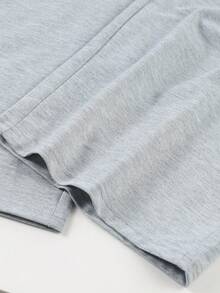 Teen Girls Light Gray High Waist Pleated Wide Leg Sweatpants, Loose Drapey Floor-Length Casual Sporty Lounge Pants - Light Grey - View 11