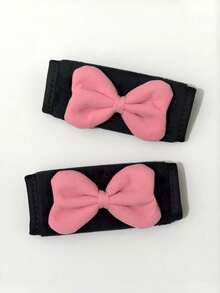 2pcs Cute Bow Plush Car Roof Handle Covers, Soft Grip Handle Protector, Car Interior Decoration Accessories - Multicolor - View 11