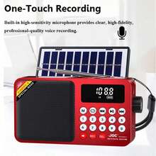 Portable Emergency Radio, Solar Hand Crank AM/FM/SW Rechargeable Radio With LED Display, Bluetooth Speaker, Flashlight, 1200mAh Power Bank, TF Card & USB Slot, Survival Radio Receiver For Camping, Hiking, Outdoor Emergency - View 3