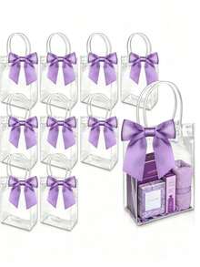 Transparent Plastic Gift Bags, Made Of Reusable PP Material, With Handles And Bows, Perfect For Wedding, Bridal Shower, Birthday Party, Baby Shower And Other Special Occasions Gift Packaging, The Preferred Choice. - Multiple Styles - View 12