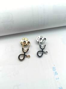 YWGEZHI 2款極簡中性個性創意聽診器胸針，節日禮物 - 彩色 - 查看 1