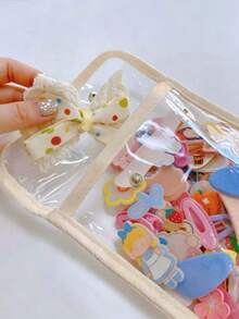 1pc Hair Tie Hair Clip Storage Bag Transparent Hair Accessory Storage Bag - White - View 4