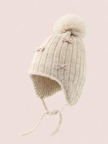 1pc Girls' Autumn/Winter Earflap Hat With Decorative Butterfly - Bow - View 10