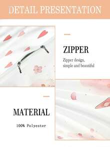 2/3pcs Set Cute Pink Ballet Girl Print Duvet Cover & Pillowcase, Soft Floral Bed Sheet For Girls 135x200cm - Multicolor - View 9