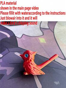 1 pieza Pájaro cantante impreso en 3D, sopla para hacer sonidos de pájaro después de llenarlo con agua, regalo perfecto para volver a la escuela, graduación, cumpleaños (color de ojos de pájaro aleatorio) - Multicolor - Ver 14