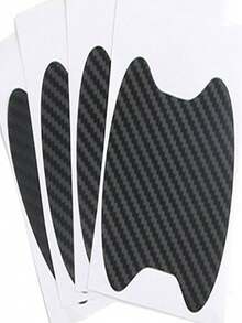 4pcs Car Door Handle Protection Stickers, Carbon Fiber Adhesive Film For Door Handle & Wrist Guard - Multicolor - View 13