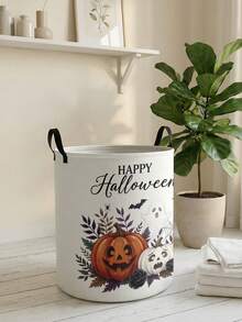 1pc Storage Basket Laundry Basket Laundry Tub Halloween Print Design Foldable Multi-Purpose With Handle Storage Basket Suitable For Daily Storage Of Clothes, Jewelry, Toys, Etc. - Multicolor - View 2