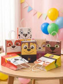 12Pcs/Set Paw Patrol New Theme Party Gift Bags, Birthday Party Decorations, Gift Packaging Bags, Paper Bags,Suitable For Birthday, Halloween, Christmas And New Year PartySupplies, Also A Perfect Choice For Thanksgiving - Multicolor - View 1