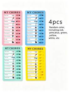 1pc Random Color Checklist Board, Chore Chart Memo Checklist Boards Blank Cards For Daily Checklist, Planning Boards, Home Travel Planning - Planning Board - View 6
