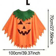 1PC Women's Halloween Pumpkin Print Shawl, Jagged Hem Green Collar, Suitable For Cosplay, Holiday Party Costume, Halloween, Holiday Decoration - Multicolor - View 4