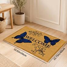 1pc Butterfly Print Faux Cashmere Kitchen Mat, Absorbent Kitchen Floor Mat, Kitchen Rug, Long Runner Mat, Sink Front Mat, Suitable For Kitchen, Bathroom, Entryway, Hallway, Laundry Room And Home Decor - Multicolor - View 11