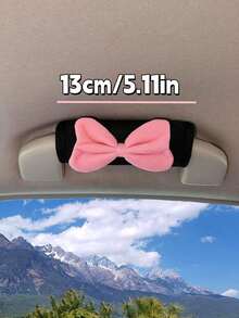 2pcs Cute Bow Plush Car Roof Handle Covers, Soft Grip Handle Protector, Car Interior Decoration Accessories - Multicolor - View 7
