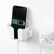 No-Drill Self-Adhesive Wall Phone Holder,Suitable For Phones, Remote Controls And Small Accessories, Minimalist Wall Storage Rack, Suitable For Bedroom,Kitchen And Living Room, No-Drill Adhesive Multi-Function Wall-Mounted Remote Control Storage Box - Multicolor - View 4