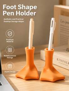 Foot-Shaped Pen Holder, Cute & Fashionable Desktop Storage, Strong Base Support, Easy Single Pen Access, Suitable For Students And Office Workers' Desks, Offices And Dormitory Tables Decoration - Multicolor - View 1
