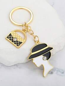 Parent-Child Palm Splicing Heart Keychain, Gentleman Tie & Lady Couple Metal Pendant, Creative Commemorative Gift, Bag Charm, Halloween & Valentine's Day Gift, Key Chain - Multicolor - View 10