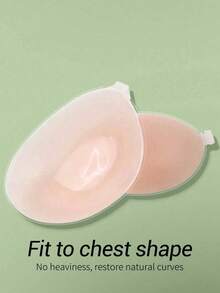 1pc Women's Apricot Invisible Self-Adhesive Silicone Bra With Transparent Halter Neck Design, Suitable For Backless Dresses And Wedding Gowns, Recommended To Buy One Size Larger Than Usual - Multi-color - View 5