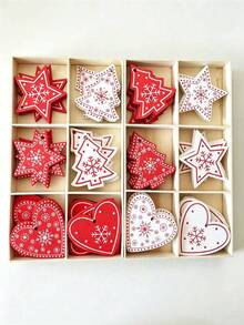 50pcs/Set Dekorasi Lonceng Natal, Gantung, Cocok untuk Pohon Natal, Tangga dan Dinding Halaman, Sempurna untuk Dekorasi Liburan, Pembungkus Kado Pesta, Menciptakan Suasana Musim Dingin atau Tahun Baru yang Nyaman - Merah dan putih Natal - View 8