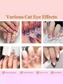 Cat Eye Magnets, 1/8pcs Cat Eye Magnets With Scissors & Heart & Rabbit Shaped Magnetic Tools | Cat Eye Gel Nail Polish DIY French Effect Magnetic Guide, For Nail Art Design, Autumn/Winter Nail Supplies, Gel Nail Polish Magnets - Multicolor - View 8