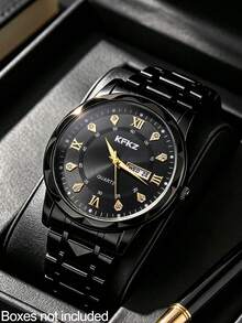 Casual Business Men's Watch Stainless Steel Material, Dual Calendar Date Display, Couple Watch - Multicolor - View 12