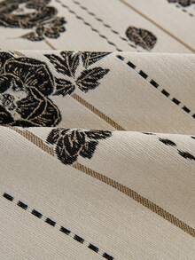 1‑Piece Vintage Floral Jacquard Sofa Pad, Reversible Scalloped Edge Sofa Cover, Anti‑Slip Textured Couch Protector For Farmhouse Living Room Home Decor - Beige - View 10