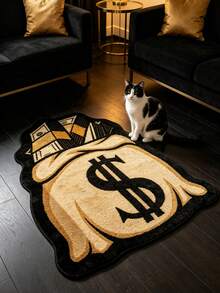 1pc Brown Money Bag Cool Decorative Doormat, Entrance Mat, Door Mat, Small Rug, Welcome Mat, Carpet, Kitchen Rug, Home Decor, Front Door Mat, Area Rug, Area Carpet - Multicolor - View 2