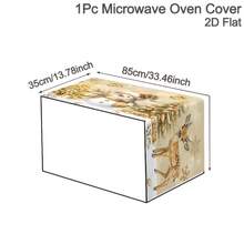 1pc 2D Flat Christmas Microwave Cover, White & Gold Snowman, Reindeer, Christmas Tree Pattern, Polyester Material Home Kitchen Microwave Dust Cover, Perfect For Holiday Kitchen Decor And Appliance Protection, Winter Home - Multicolor - View 9