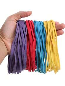 20pcs Large Long Morandi Color Rubber Bands, Multiple Colors, Heavy Duty High Quality Office Supplies, Suitable For Home, Kitchen And Office - A - View 1