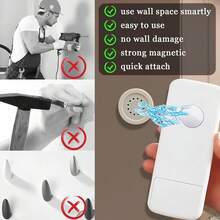 Magnetic Wall-Mounted Remote Control Holder, Strong Adhesive Backing No-Drill Floating Storage Organizer, Silicone Remote Control Cradle, Suitable For TV, Air Conditioner, Apple TV Remote And Small Daily Tools, Practical Home And Office Storage Accessory - View 4