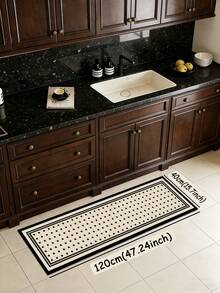 1pc Vintage Lace Pattern Kitchen Mat, 3.5mm Soft Rubber Material, Absorbent And Easy To Clean, Suitable For Hallway, Bathroom, Living Room, Outdoor Door Mat And Toilet Area, All Year Round, Suitable For Various Holidays - Multicolor - View 14