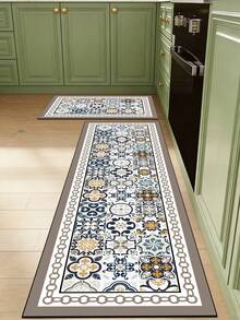 1pc Colorful Mixed Pattern Kitchen Mat, 3.5mm Soft Rubber Material, Absorbent And Easy To Clean, Suitable For Hallway, Bathroom, Living Room, Outdoor Door Mat And Toilet, All-Season Use, Suitable For Various Holidays - Multicolor - View 1