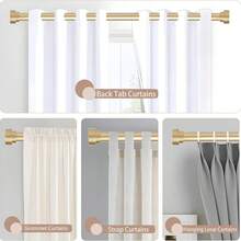 1PC Gold Curtain Rod,1 Inch Diameter Heavy Duty Curtain Rods,Modern Adjustable Curtain Rod End Caps Feature A Layered Design,Household Bathroom Window Curtains Rod - Gold 36-88inch 1PC - View 5