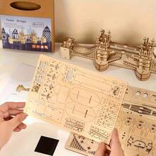 Mainan Puzzle Kayu 3D Jembatan London, 305 keping, Dekorasi Kreatif DIY, Cocok untuk Usia 14+ Tahun, Hadiah Natal/Ulang Tahun - MultiWarna - View 6