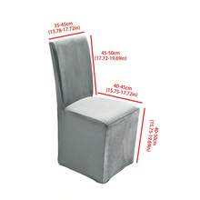 1pc Silver Fox Velvet Full Chair Cover, Solid Color Knitted Texture, Soft And Elastic Fabric, Tight Fit To Chair Body Without Shifting, Machine Washable And Easy To Care, Suitable For All Seasons, Applicable To Living Room/Bedroom/Dining Room/Study/Outdoor - Multicolor - View 2