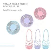 Creative Multifunctional Silicone Insulated Coaster - Telescopic Pull-Up Mesh Bag, 2-In-1 Table Mat Storage Bag: Coffee Cup, Water Cup, Milk Tea Table Mat, Instantly Transforms Into A Milk Tea Cup Tote Bag When Packed Up To Take Away. - View 2