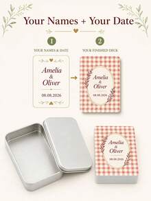 Personalized Photo Playing Cards With Custom Names And Initials, Wedding Poker Deck, Custom Couple Picture Cards, Wedding Reception Guest Message Cards, Anniversary Keepsake, Romantic Gift For Newlyweds, Couples, Wedding Guests And Friends. - Multicolor - View 6