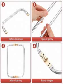 1 Aluminum Square Purse Frame Clasp, Woven Bag Frame Accessories, Suitable For DIY Coin Purses, Cosmetic Bags, Jewelry Boxes, Creative Handmade Works, Old Bag Repair And Renovation, Handmade Purse Frame Material - Double Team - View 5
